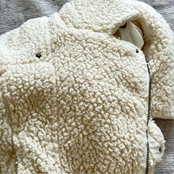 Tractr Off-White Teddy Kids Jacket, Size L - Picture 11 of 11